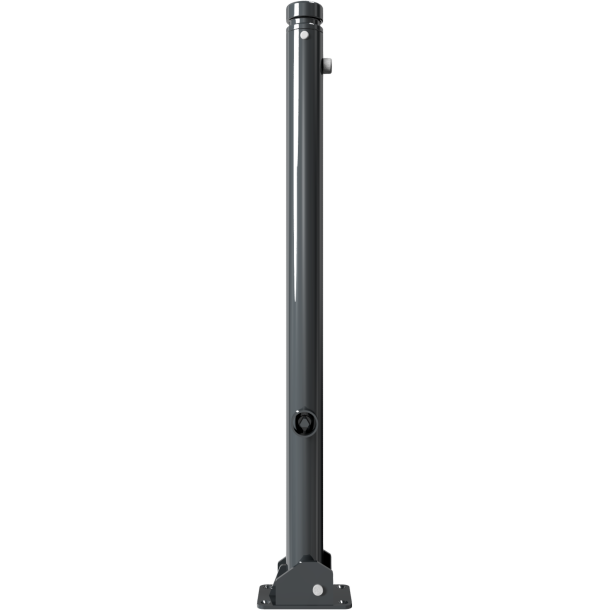 Ornamental bollard | Series 464B | � 60 mm | foldable, self-engaging lockto be fixed by plugs, with base plate 100 x 150 mm | with triangular locking mechanism acc. with DIN 3223 | without eyelet